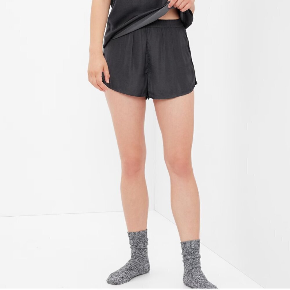 NWT Gap Body Women's Size XXS Gray Satin Sleep Pajama Shorts
